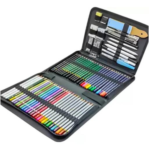 Keep Smiling 75pcs Professional Sketch and Drawing pencils set kit in