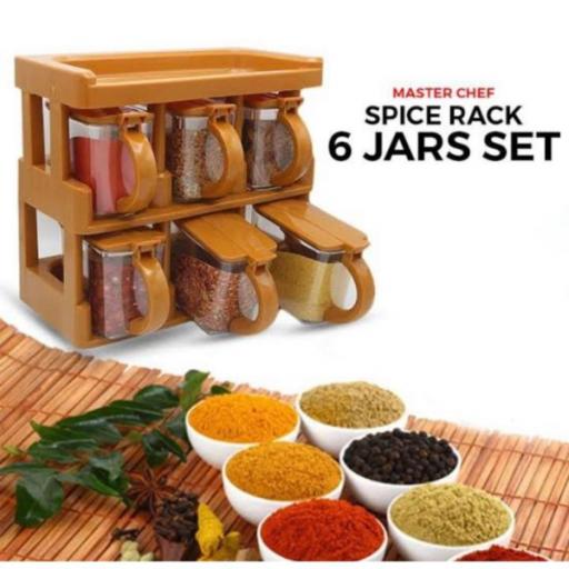 Spice Rack Tier Set With 6 Spice Jars ll Spice Zone Spice rack 6 in 1